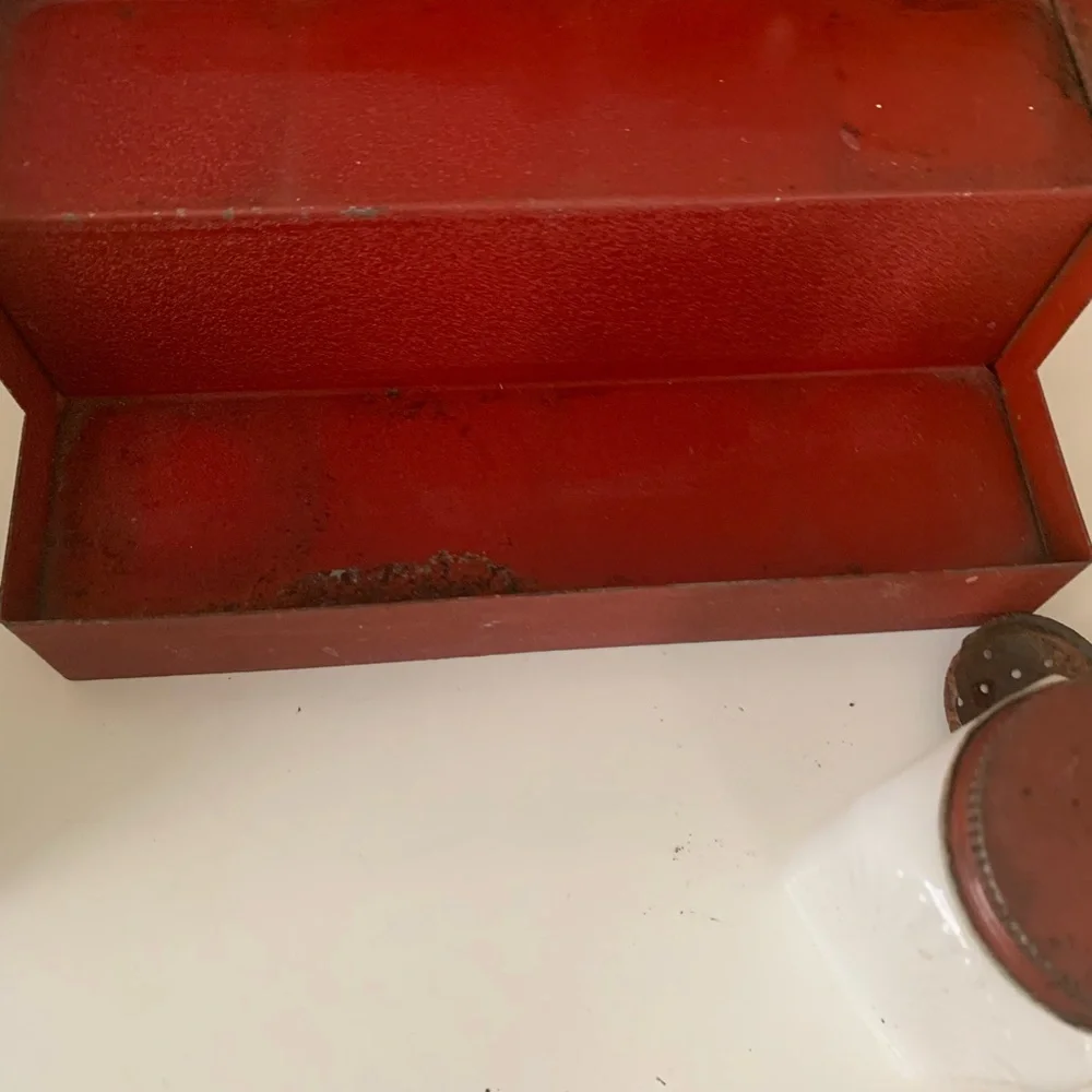 Vintage Milk Glass Spice Jars on Stand - Picture 4 of 10